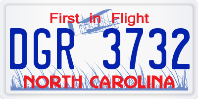 NC license plate DGR3732
