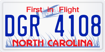 NC license plate DGR4108