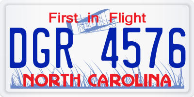 NC license plate DGR4576