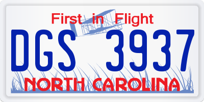 NC license plate DGS3937