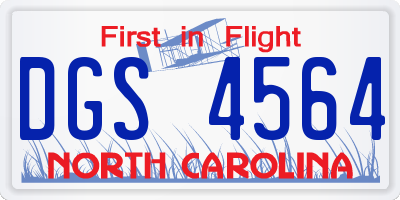 NC license plate DGS4564