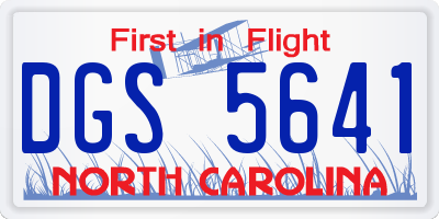 NC license plate DGS5641