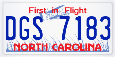 NC license plate DGS7183