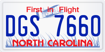 NC license plate DGS7660