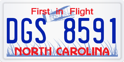 NC license plate DGS8591