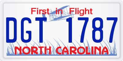 NC license plate DGT1787