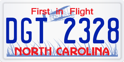 NC license plate DGT2328
