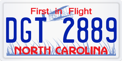 NC license plate DGT2889