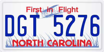 NC license plate DGT5276