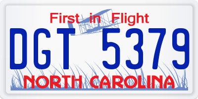 NC license plate DGT5379