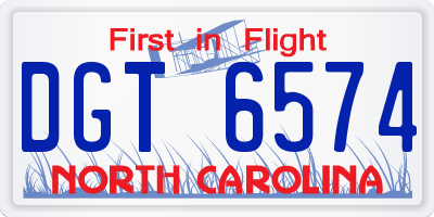 NC license plate DGT6574