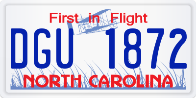 NC license plate DGU1872