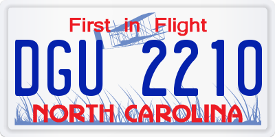 NC license plate DGU2210