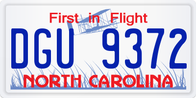 NC license plate DGU9372