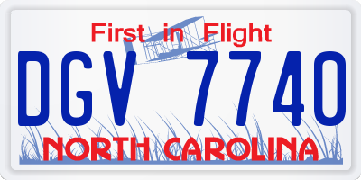 NC license plate DGV7740