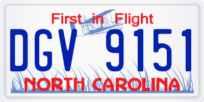NC license plate DGV9151