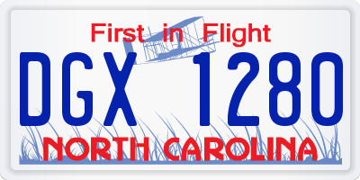 NC license plate DGX1280