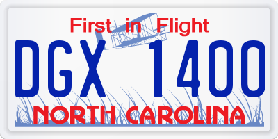 NC license plate DGX1400