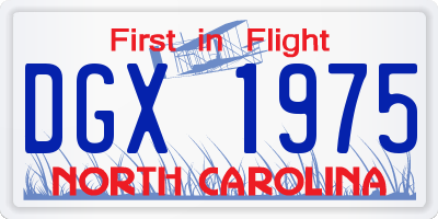 NC license plate DGX1975