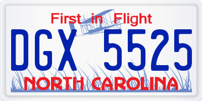 NC license plate DGX5525