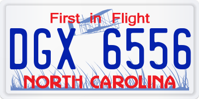 NC license plate DGX6556