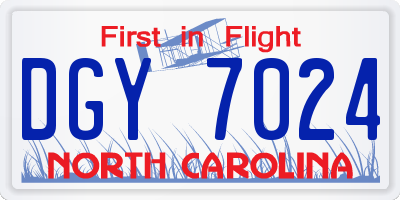 NC license plate DGY7024