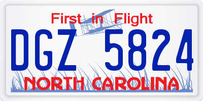 NC license plate DGZ5824