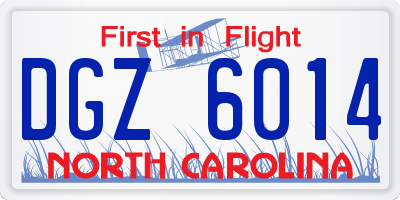 NC license plate DGZ6014