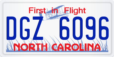 NC license plate DGZ6096