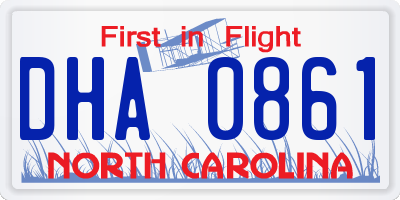 NC license plate DHA0861