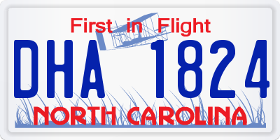 NC license plate DHA1824