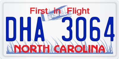 NC license plate DHA3064