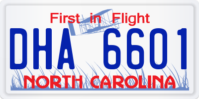 NC license plate DHA6601