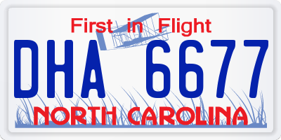 NC license plate DHA6677