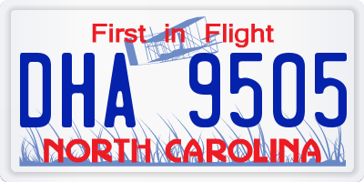 NC license plate DHA9505