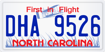 NC license plate DHA9526