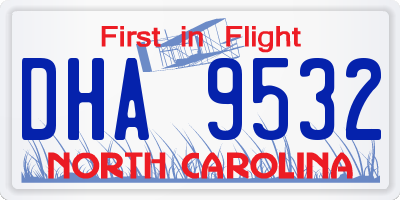 NC license plate DHA9532