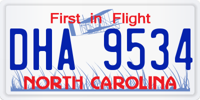 NC license plate DHA9534