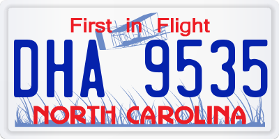 NC license plate DHA9535