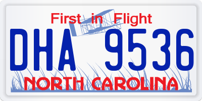 NC license plate DHA9536