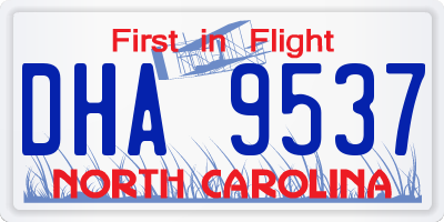 NC license plate DHA9537