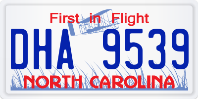 NC license plate DHA9539
