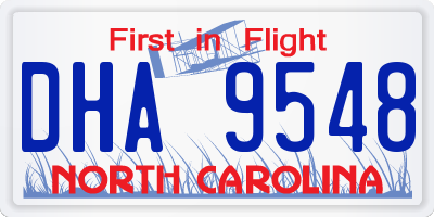 NC license plate DHA9548