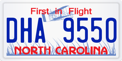 NC license plate DHA9550