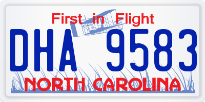 NC license plate DHA9583