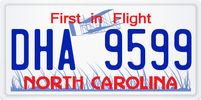 NC license plate DHA9599
