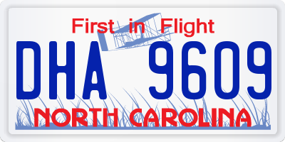 NC license plate DHA9609