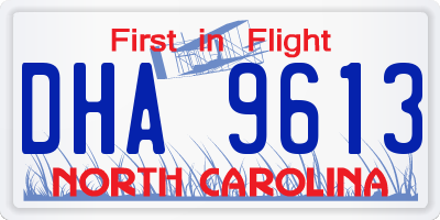 NC license plate DHA9613