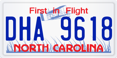 NC license plate DHA9618