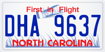NC license plate DHA9637